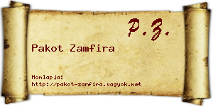Pakot Zamfira névjegykártya